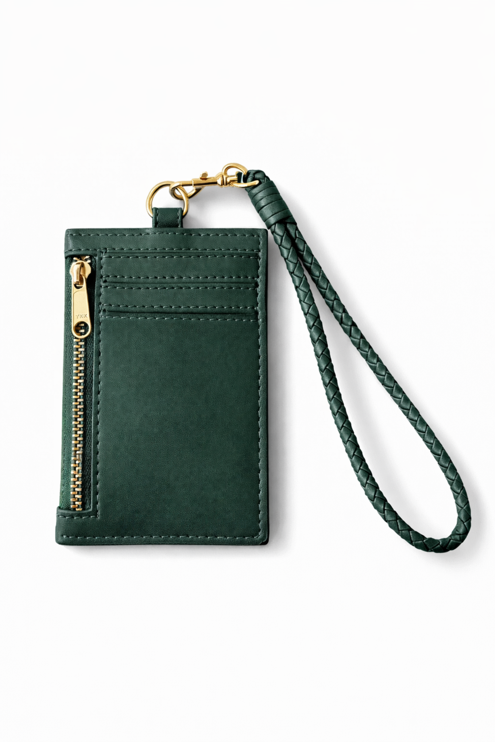 Pocket Cardholder with Braided Loop - Forest Green