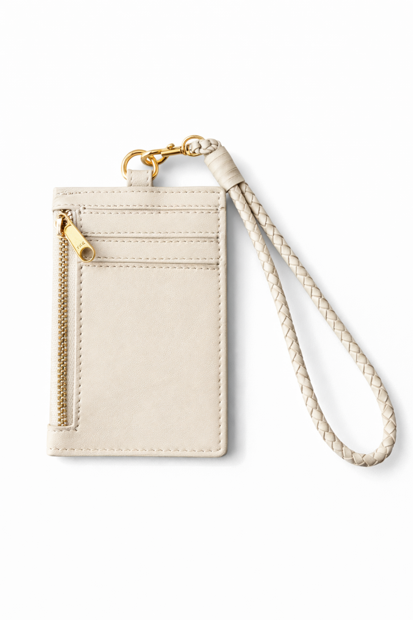 Pocket Cardholder with Braided Loop - Oak White