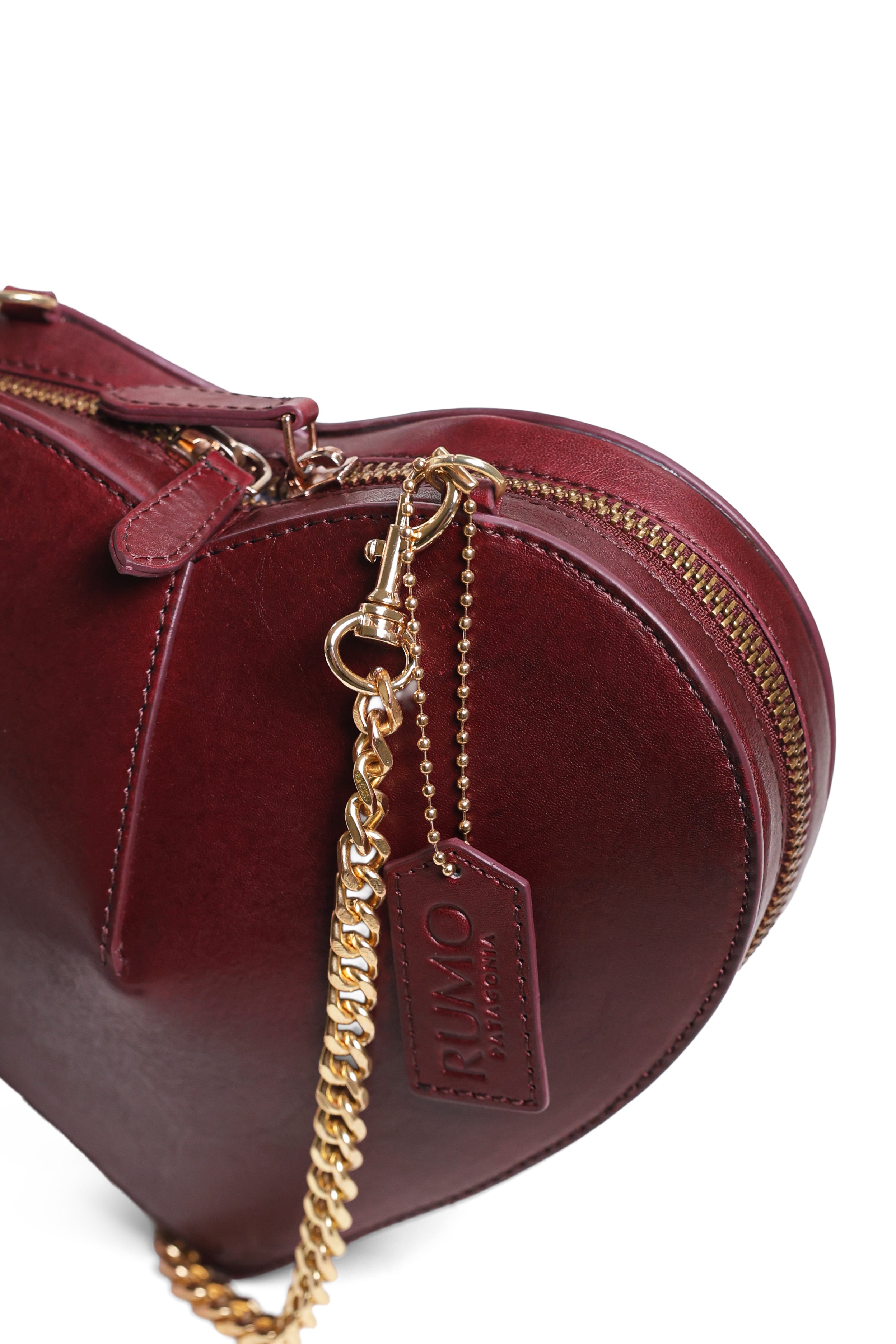 Heartbeat Clutch Bag with Crossbody Strap - Rosewood Burgundy