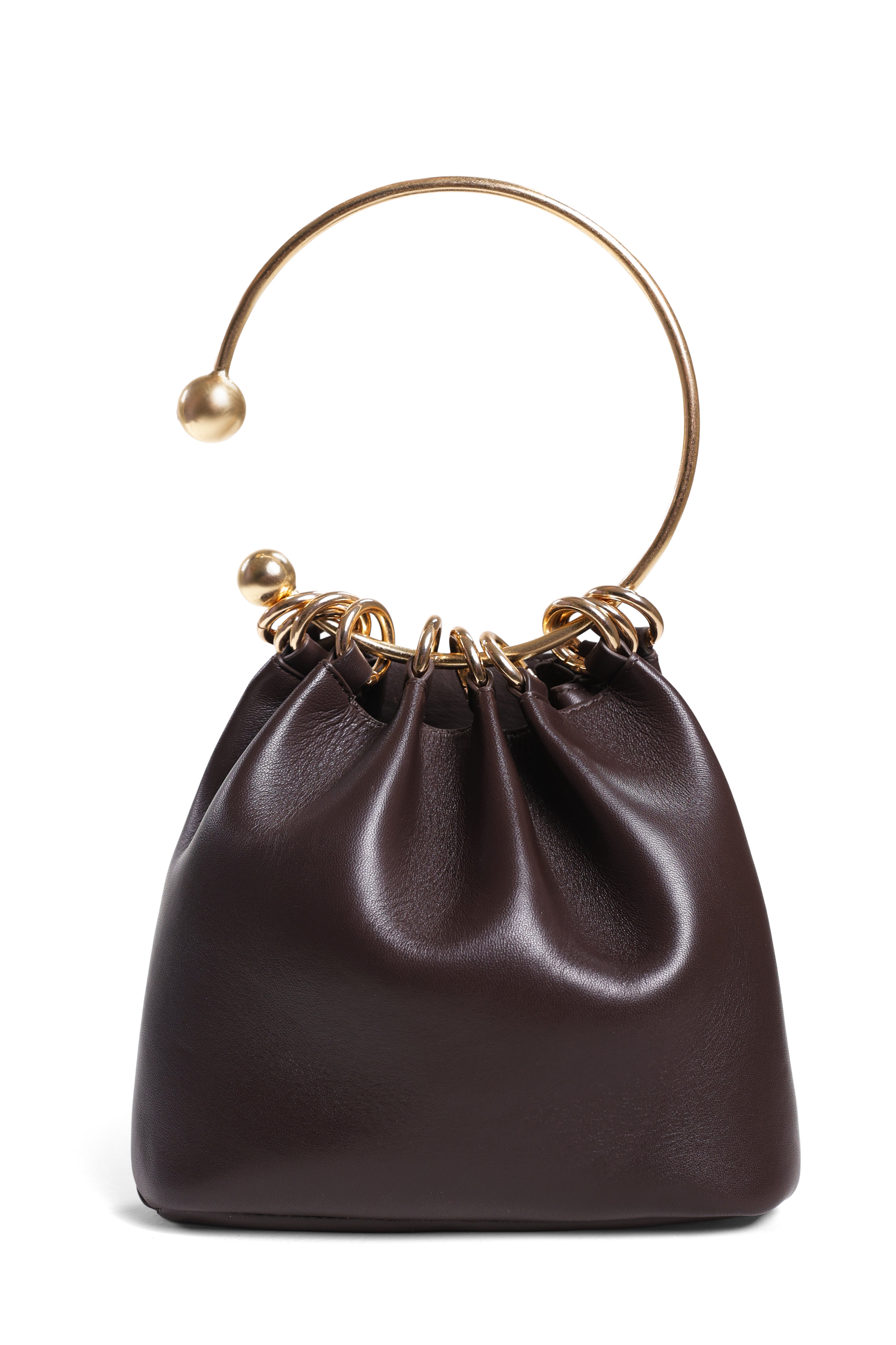 Halo Shoulder Bag with Ring Handle - Walnut Brown