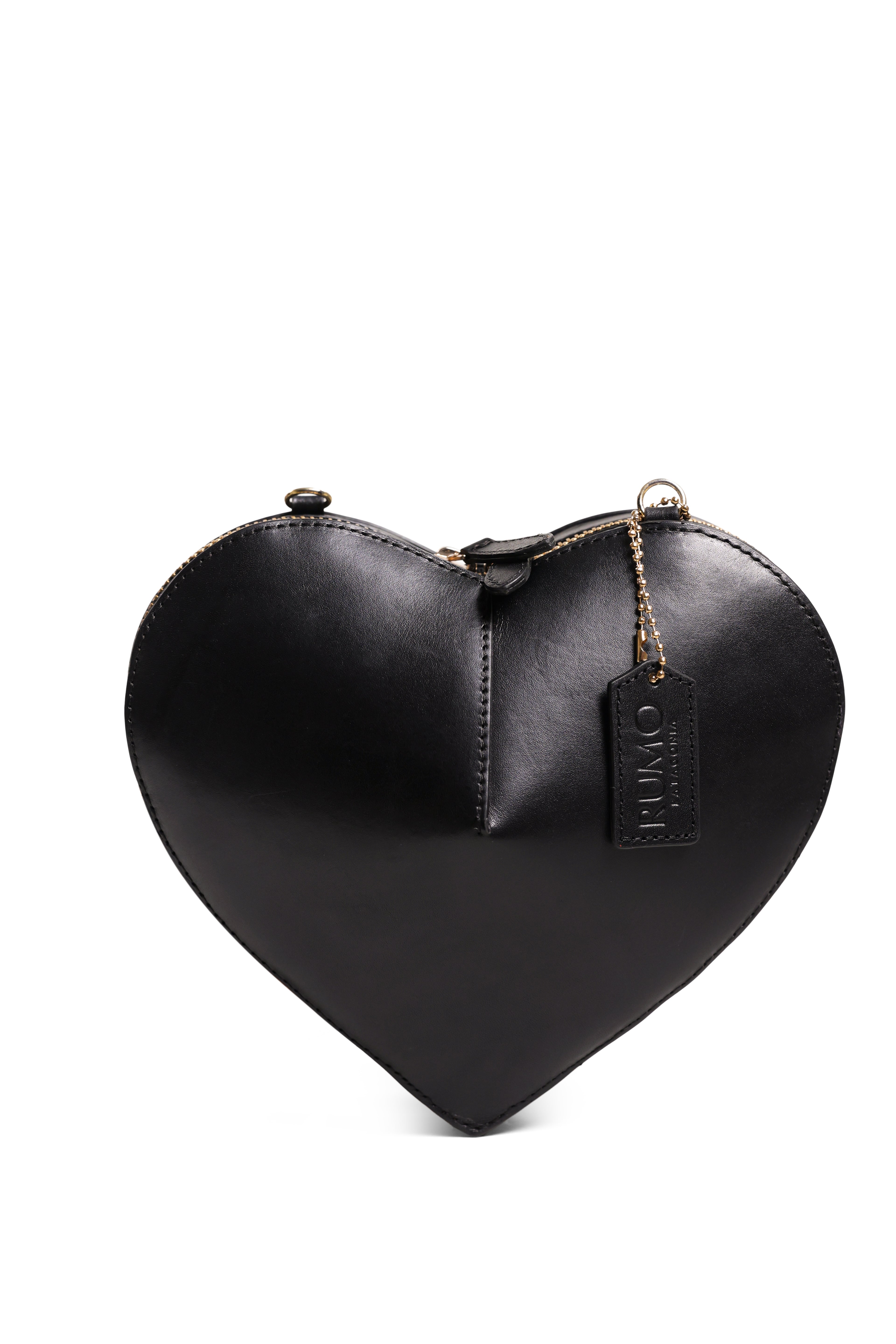 Heartbeat Clutch Bag with Crossbody Strap - Onyx Black