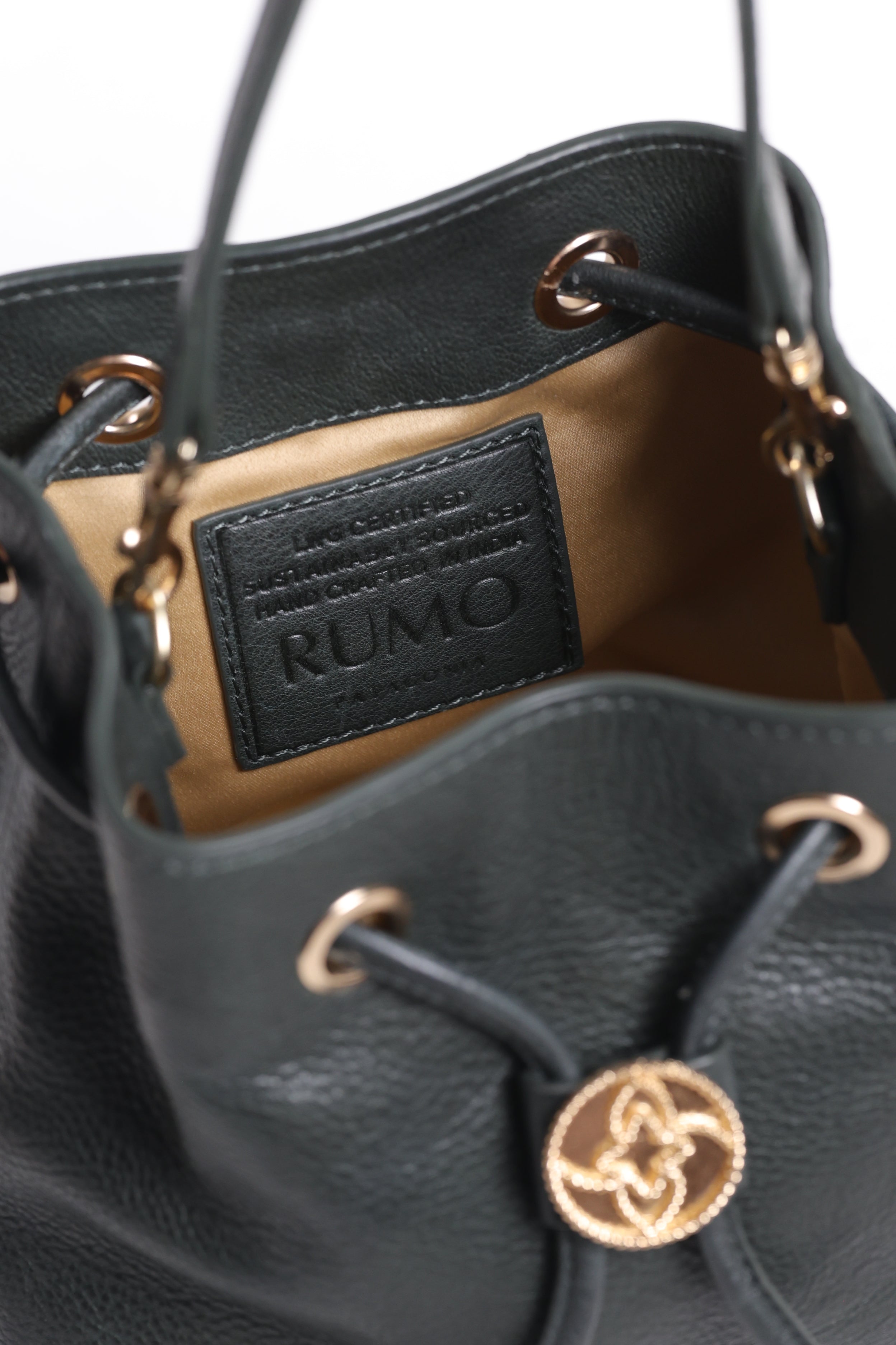 Shift Bucket Bag with Top Handle and Crossbody Strap - Forest Green