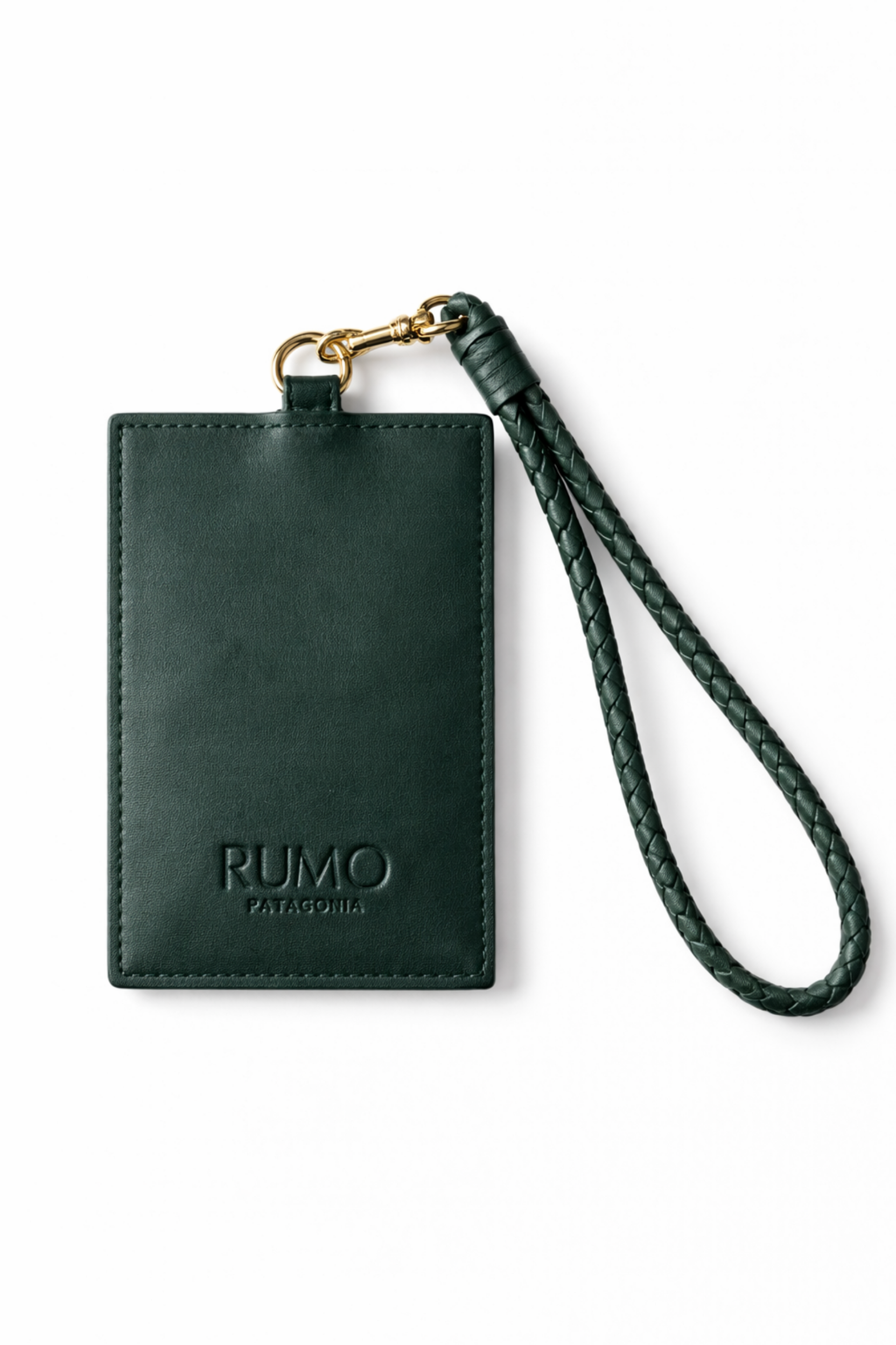 Pocket Cardholder with Braided Loop - Forest Green