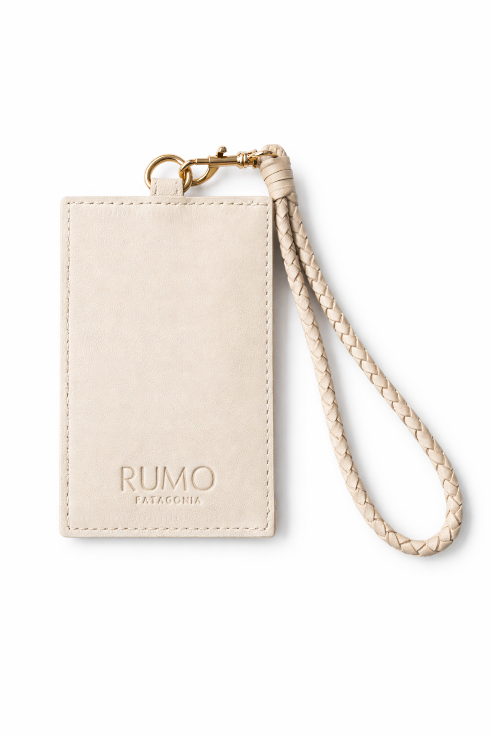 Pocket Cardholder with Braided Loop - Oak White