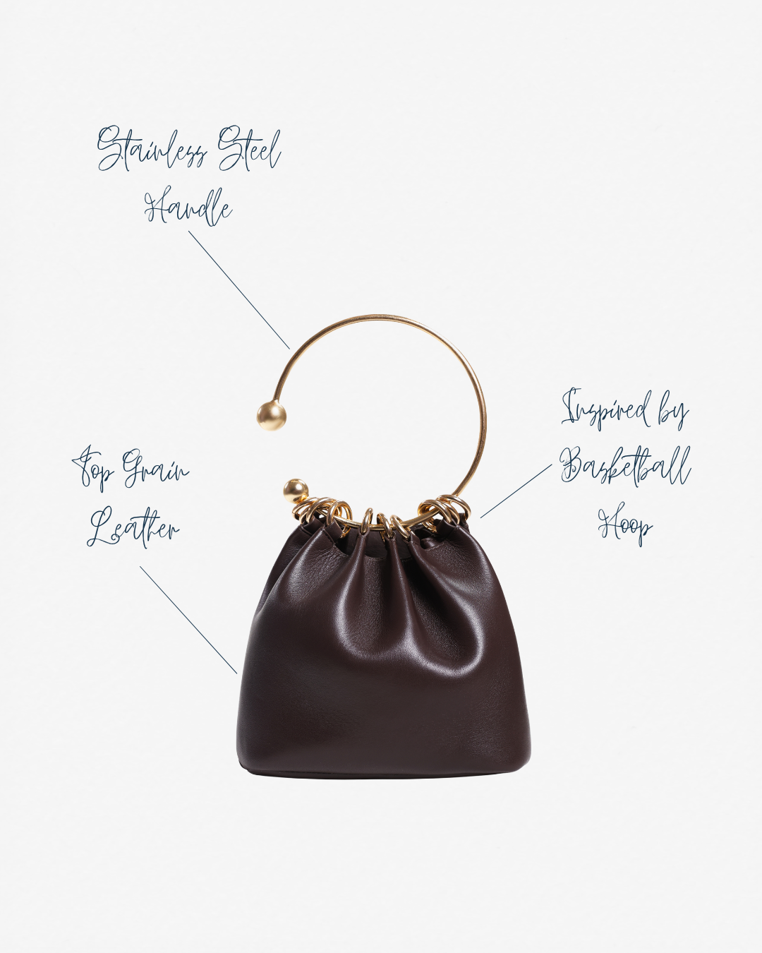 Halo Shoulder Bag with Ring Handle - Walnut Brown