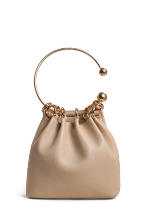 Halo Shoulder Bag with Ring Handle - Oak White