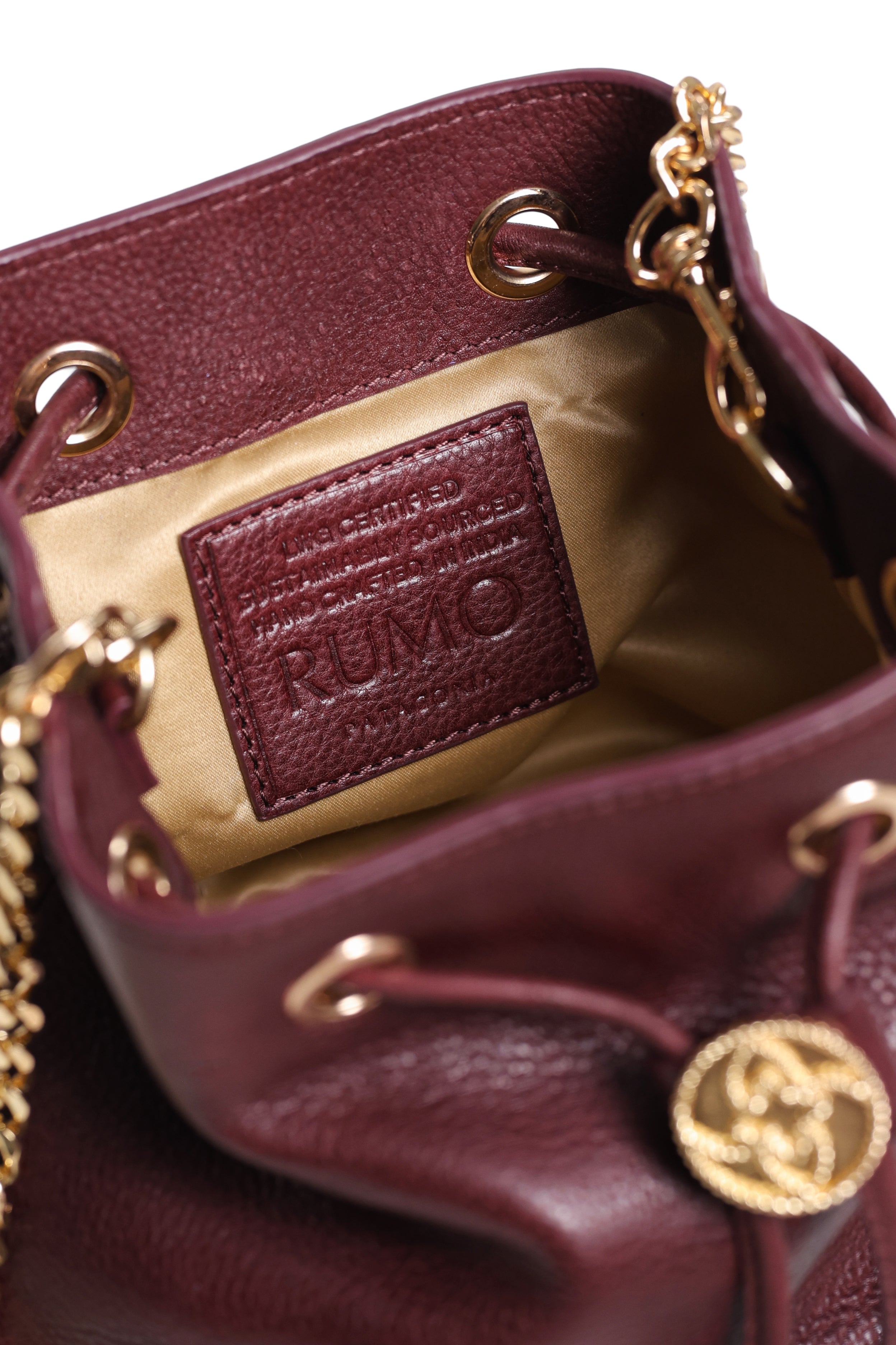 Shift Bucket Bag with Top Handle and Crossbody Strap - Rosewood Burgundy
