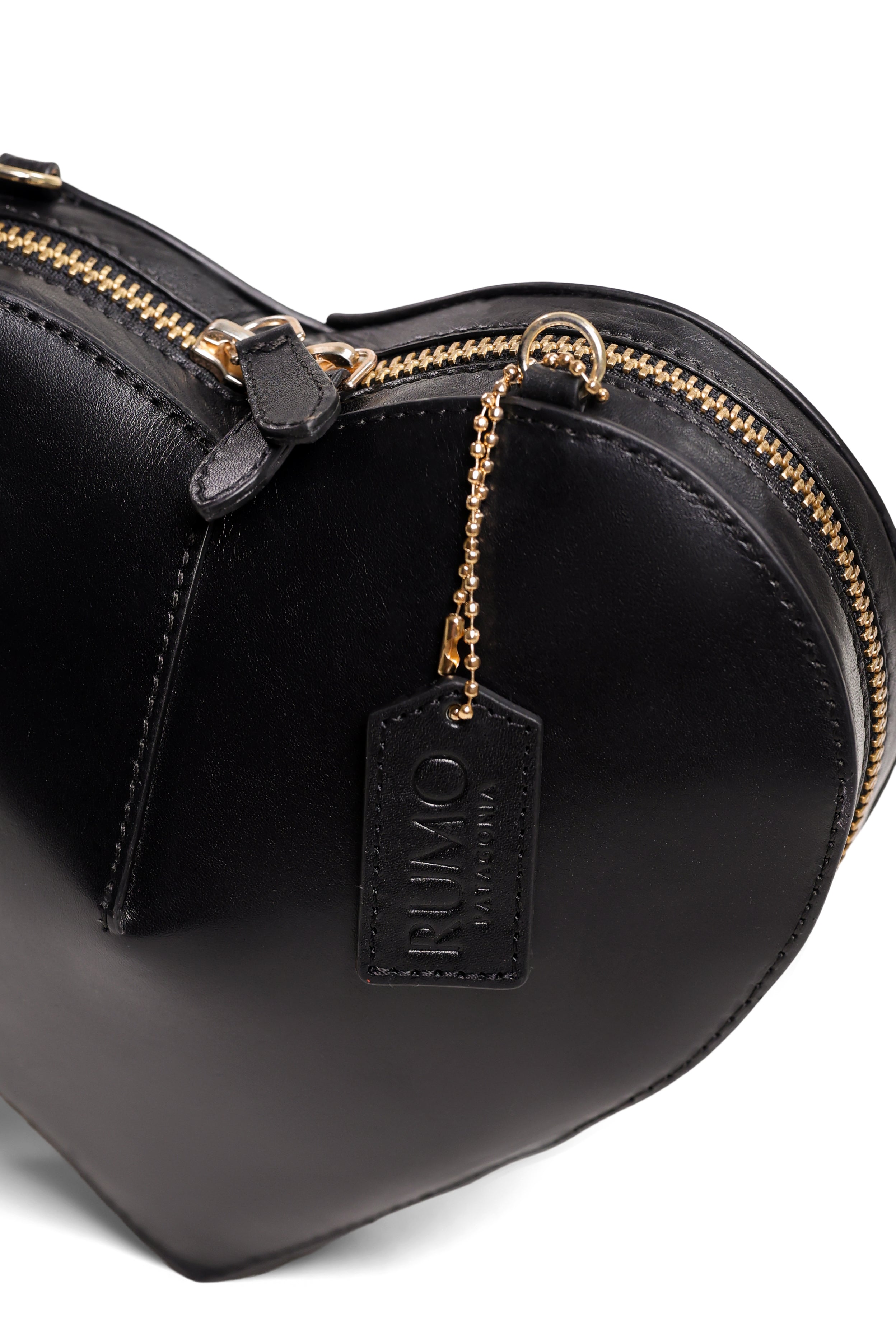 Heartbeat Clutch Bag with Crossbody Strap - Onyx Black